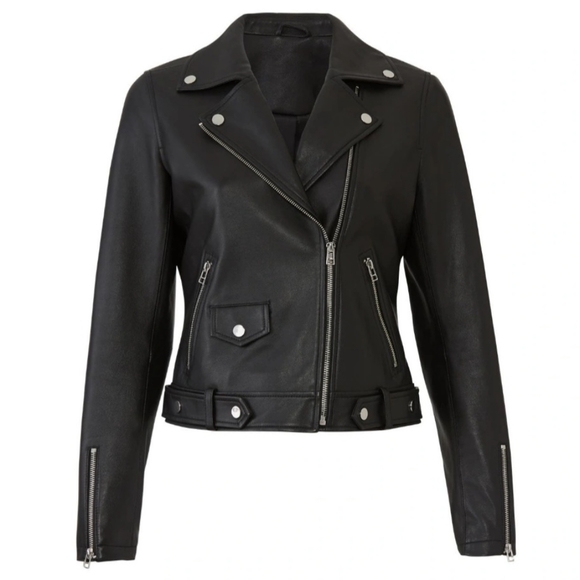 Slate & Willow Jackets & Blazers - 🩹 Slate & Willow Black Leather Moto Jacket, Sz S
